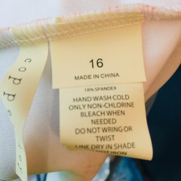 Copper Key Big Girls Tie-Shoulder One Piece Swimsuit Breton Stripe Size 16 XL - Picture 7 of 7